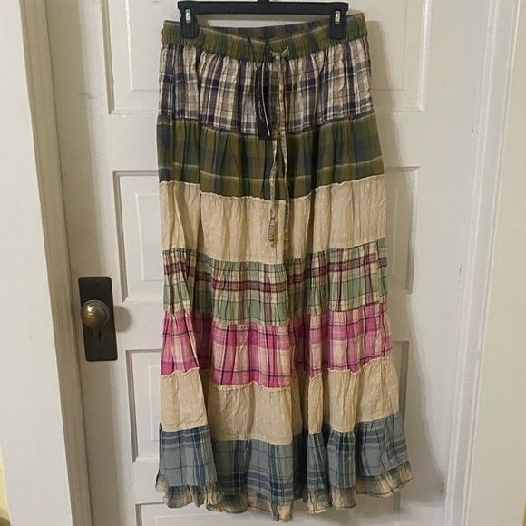 Young Treads Colorful Patchwork Maxi Skirt - Picture 1 of 7